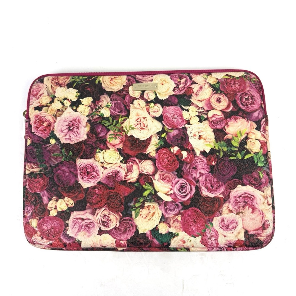 Kate Spade Grant Street Floral Laptop Sleeve Coated Faux Leather Padded